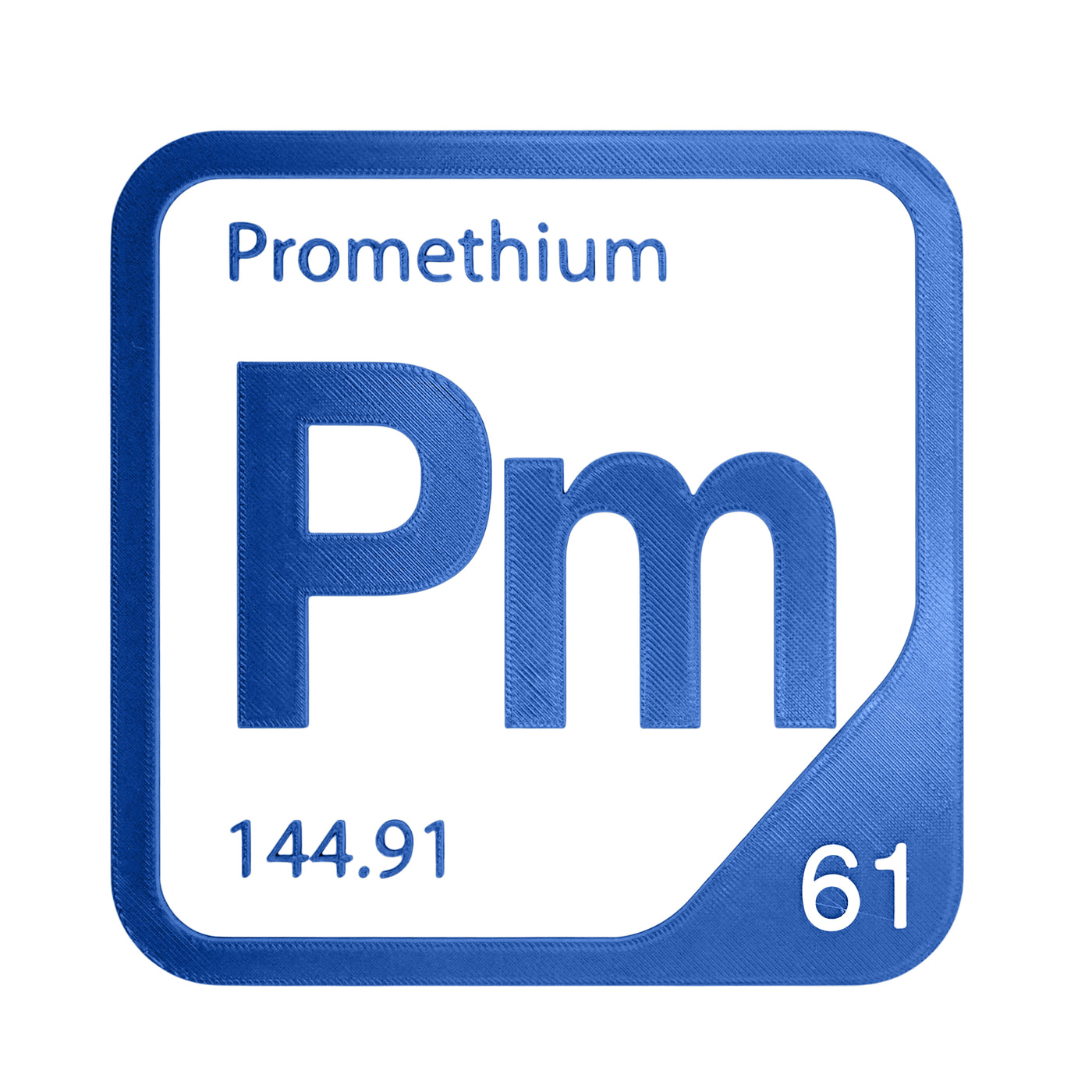 Promethium periodic table Elemental Tile in Blue