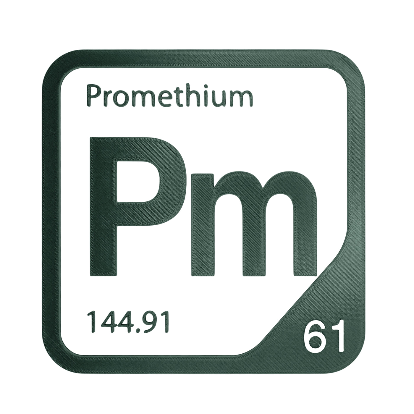 Promethium periodic table Elemental Tile in Forest Green