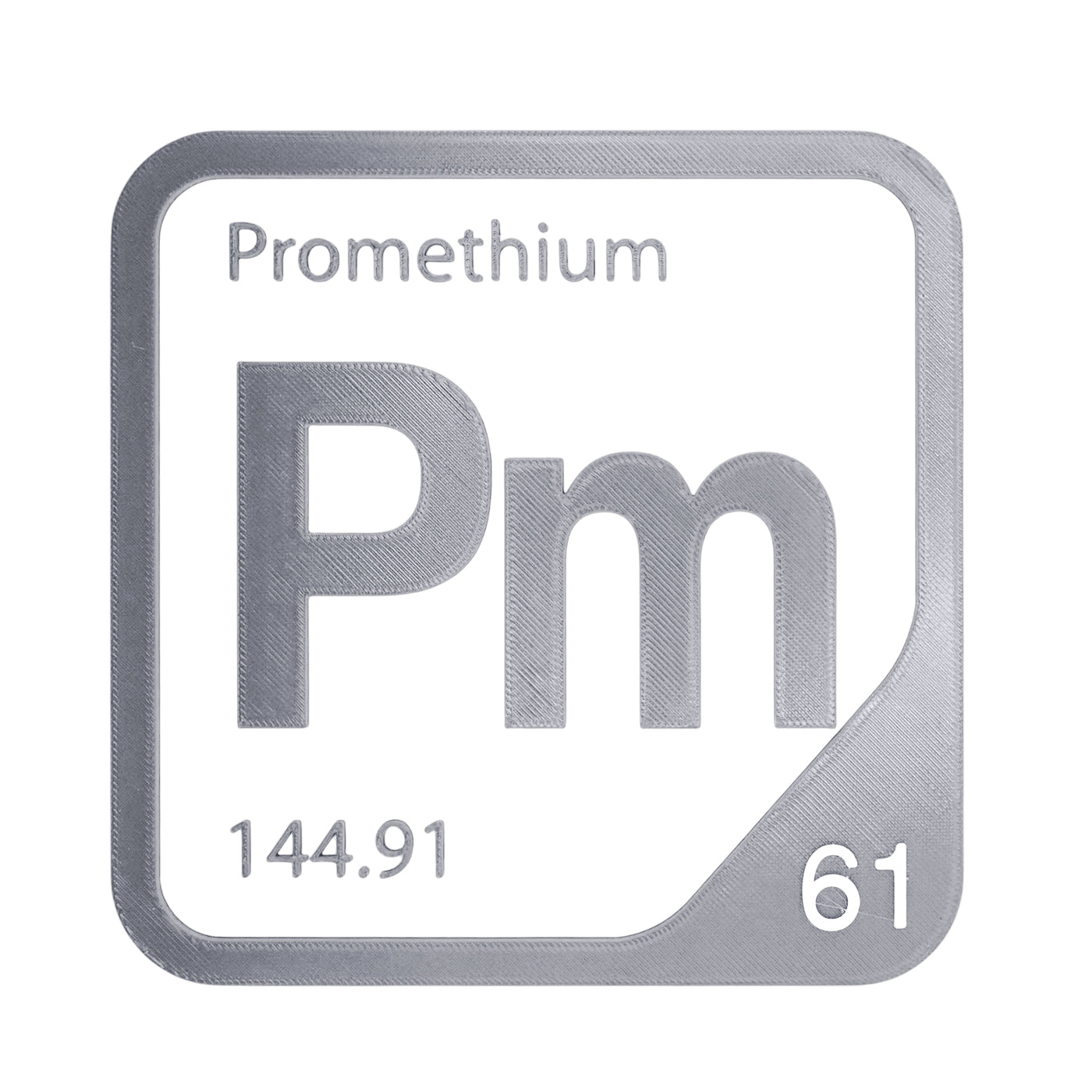 Promethium periodic table Elemental Tile in Gray