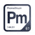 Promethium periodic table Elemental Tile in Navy Blue