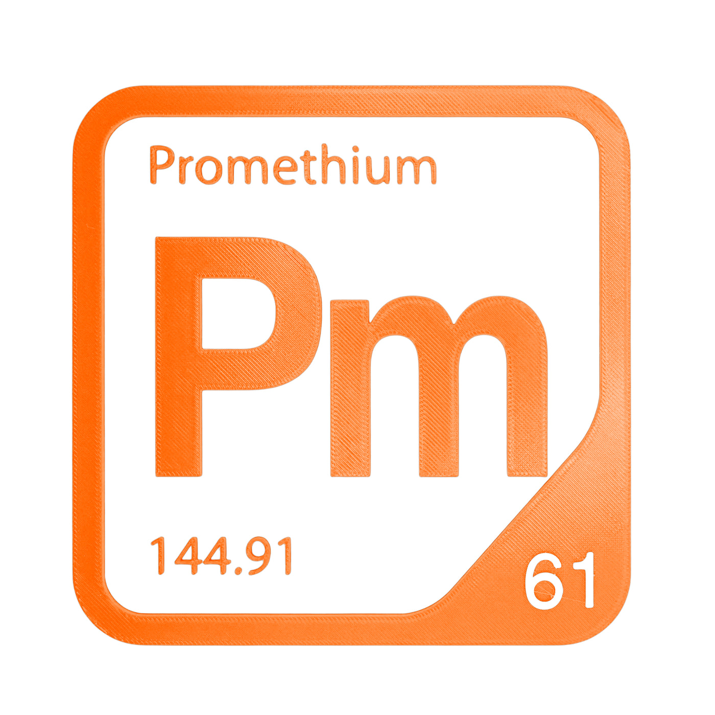 Promethium periodic table Elemental Tile in Orange