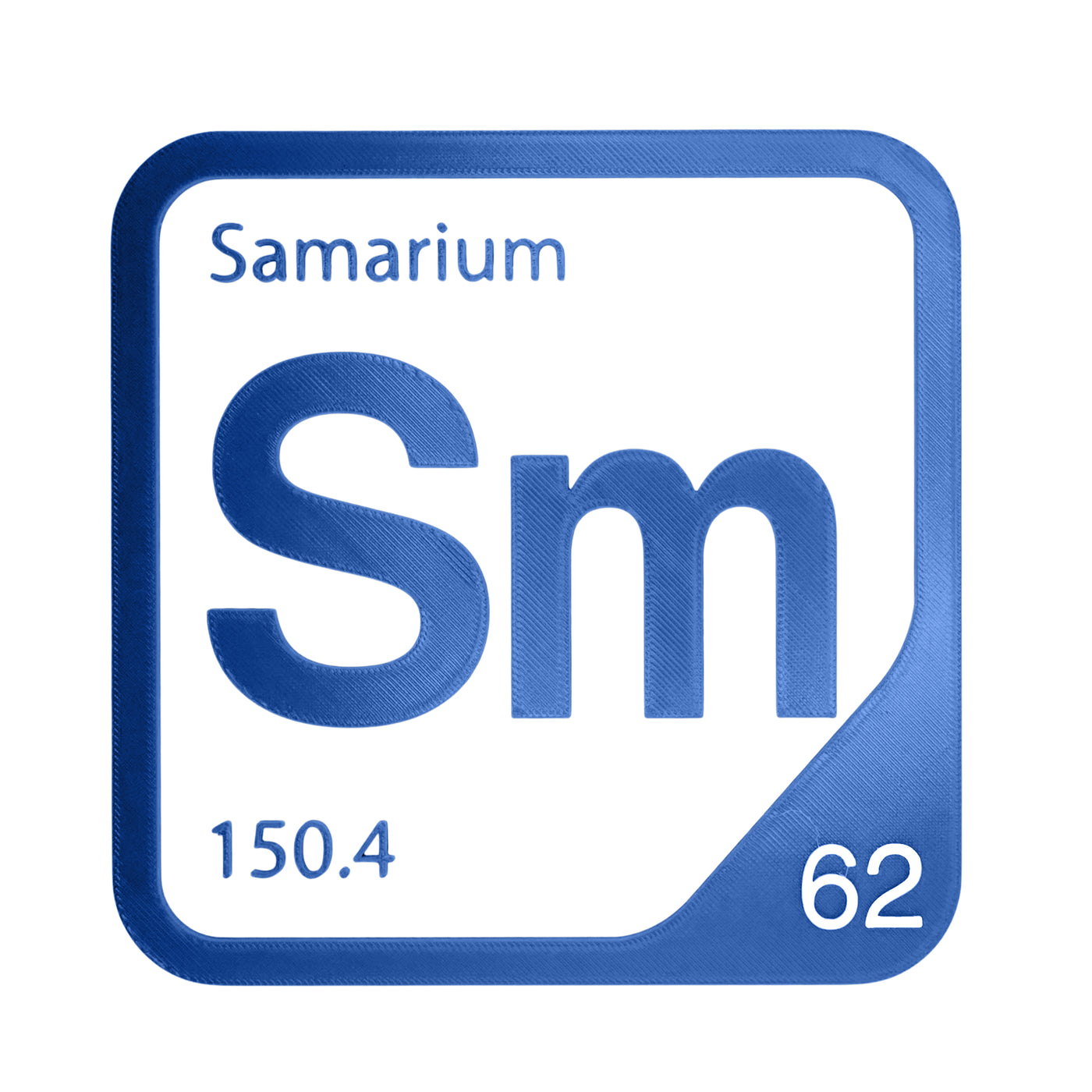 Samarium periodic table Elemental Tile in Blue
