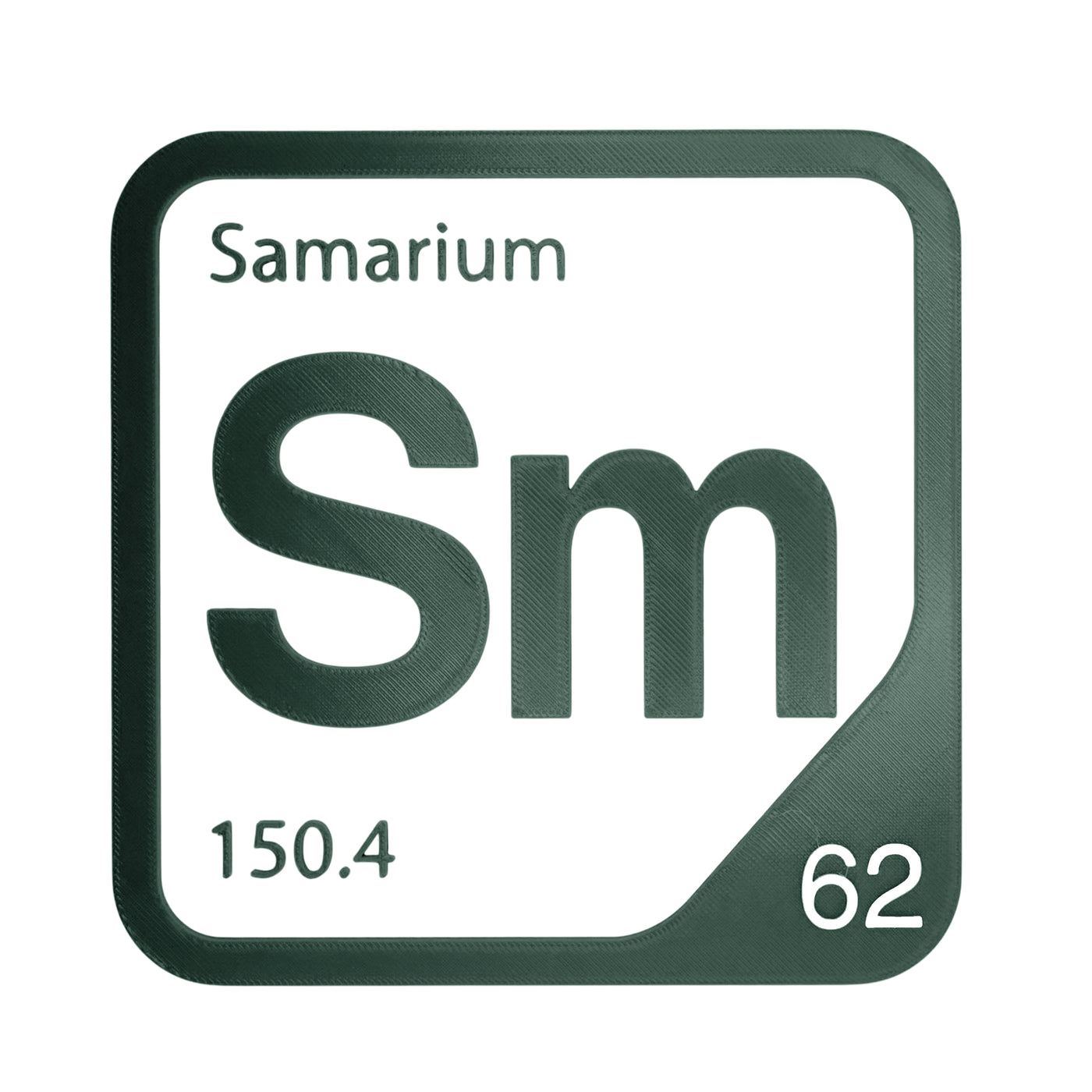 Samarium periodic table Elemental Tile in Forest Green