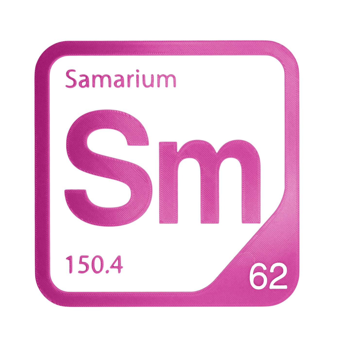 Samarium periodic table Elemental Tile in Magenta
