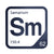 Samarium periodic table Elemental Tile in Navy Blue