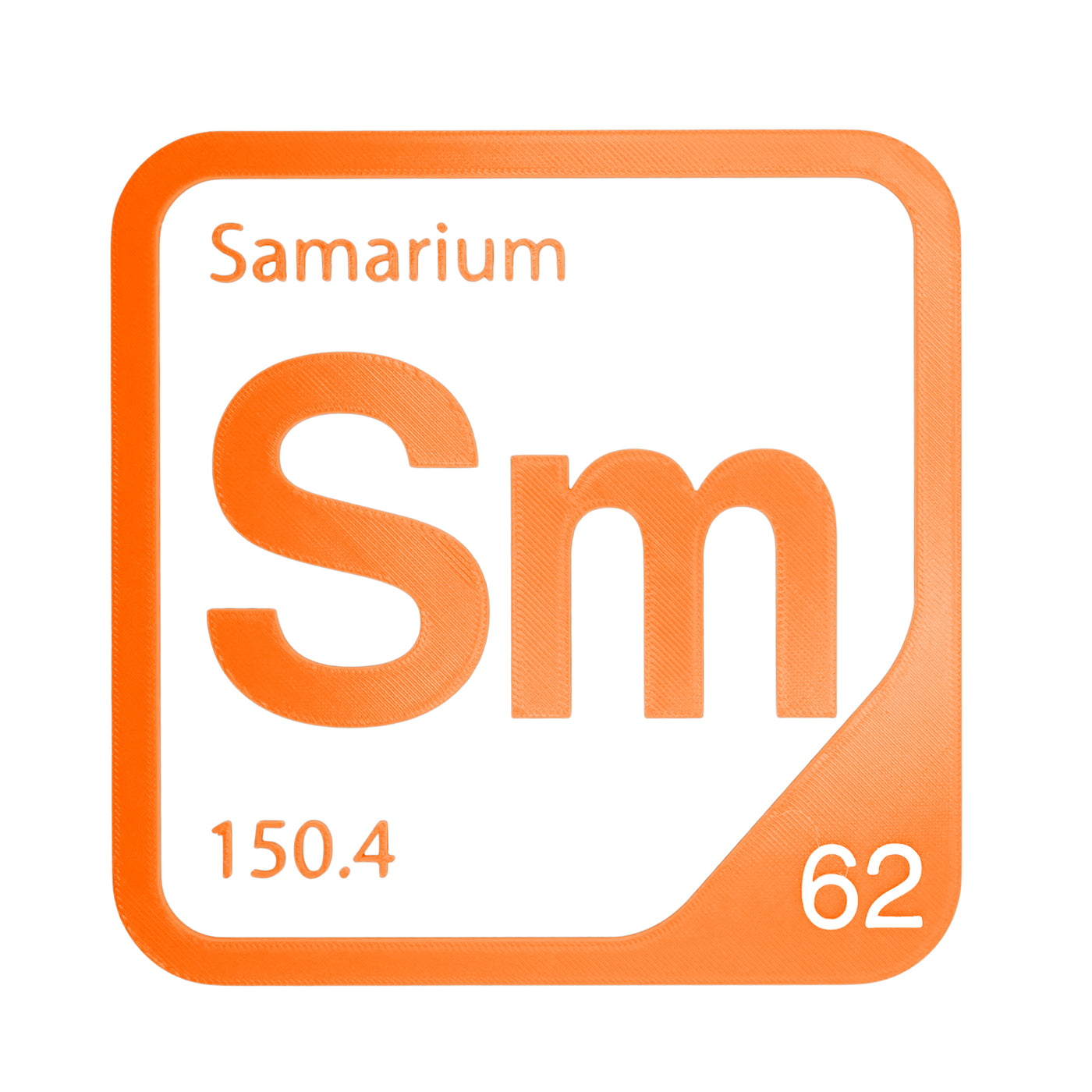 Samarium periodic table Elemental Tile in Orange