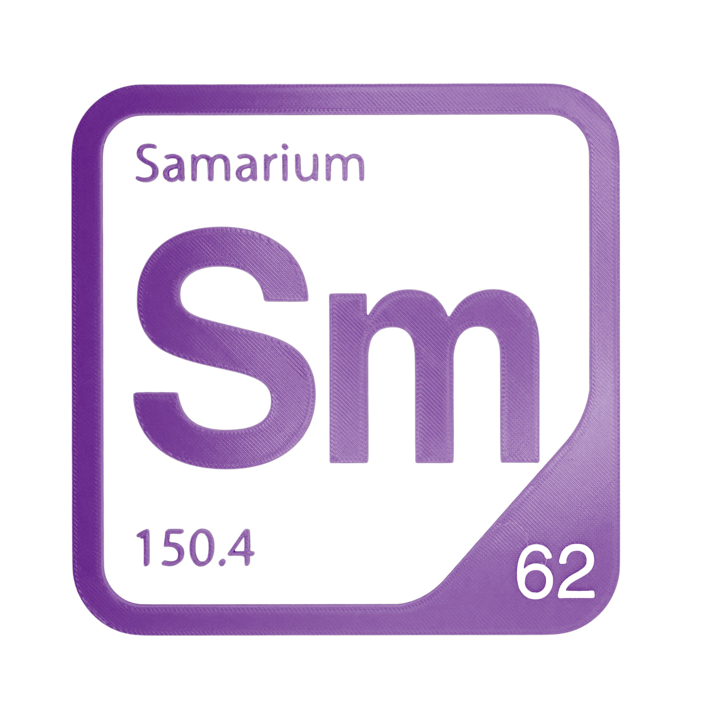 Samarium periodic table Elemental Tile in Purple