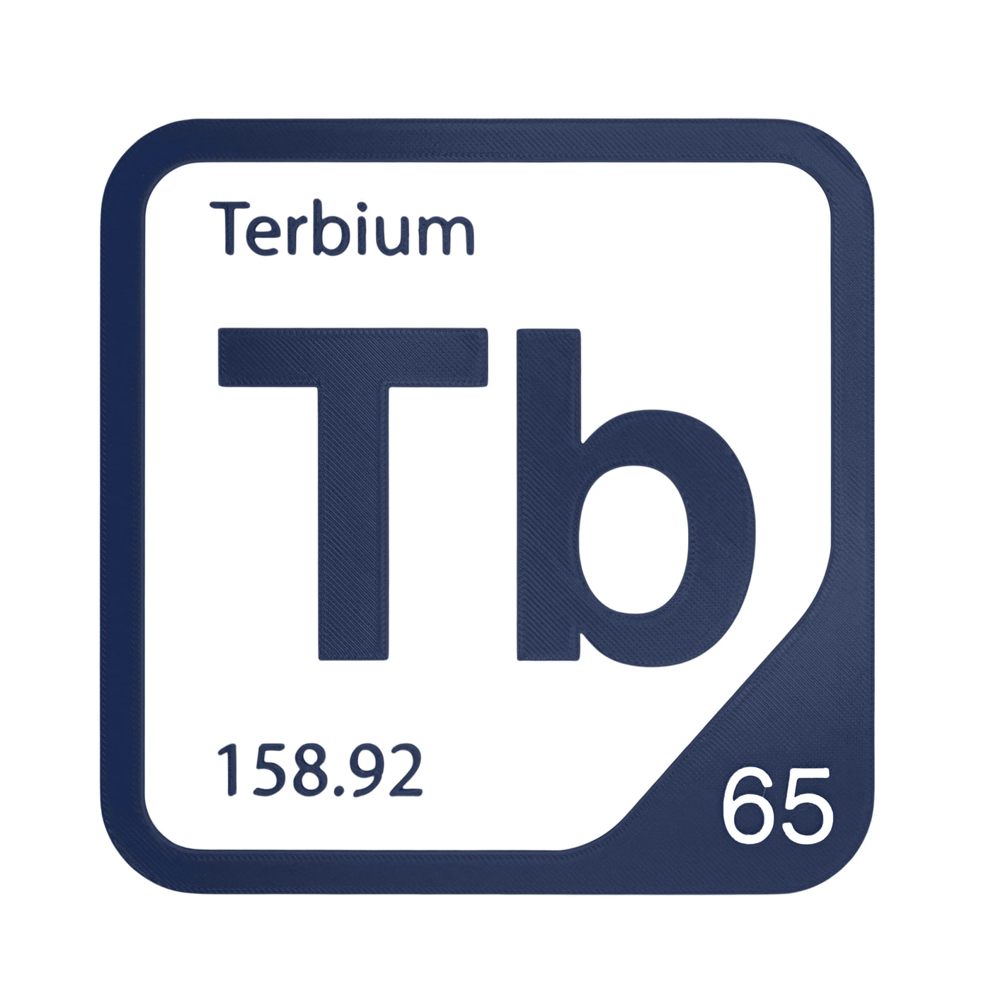 Terbium periodic table Elemental Tile in Navy Blue