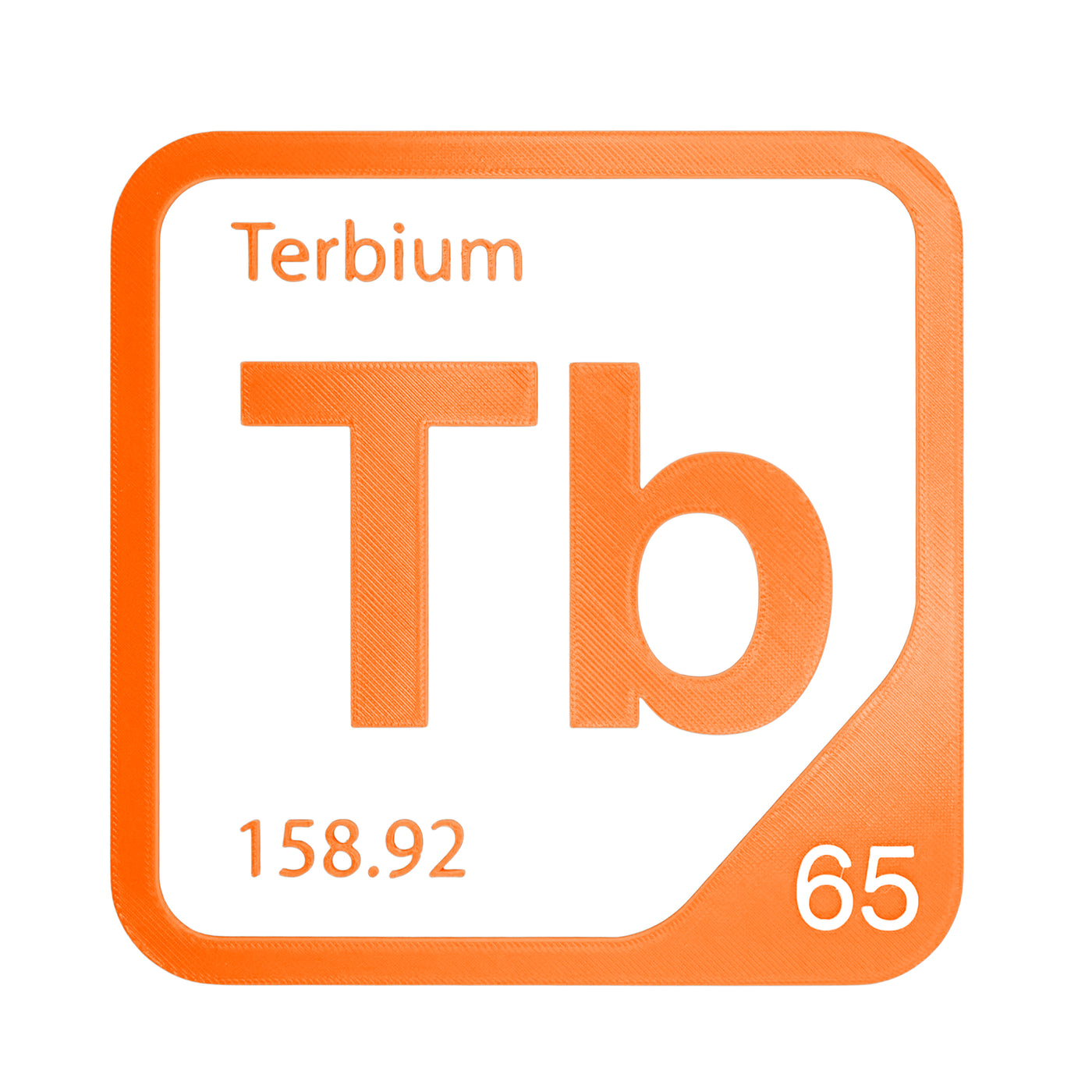 Terbium periodic table Elemental Tile in Orange