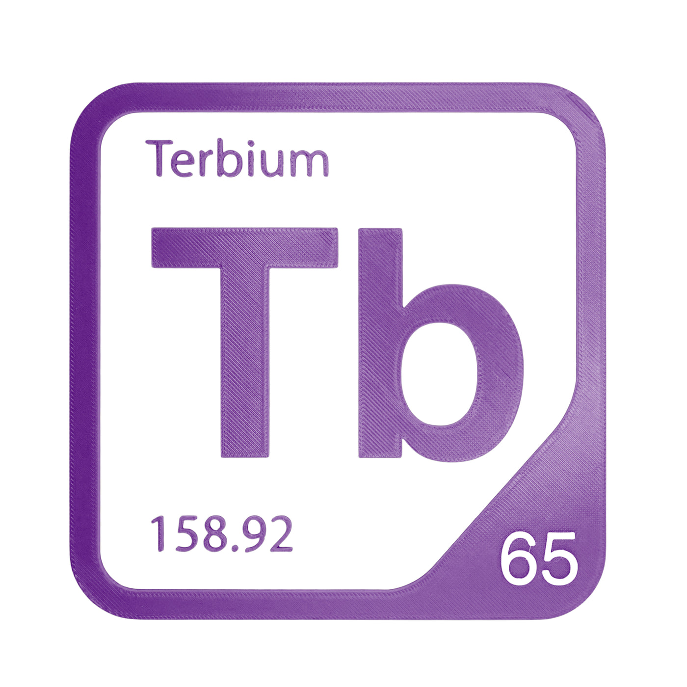 Terbium periodic table Elemental Tile in Purple