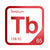 Terbium periodic table Elemental Tile in Red