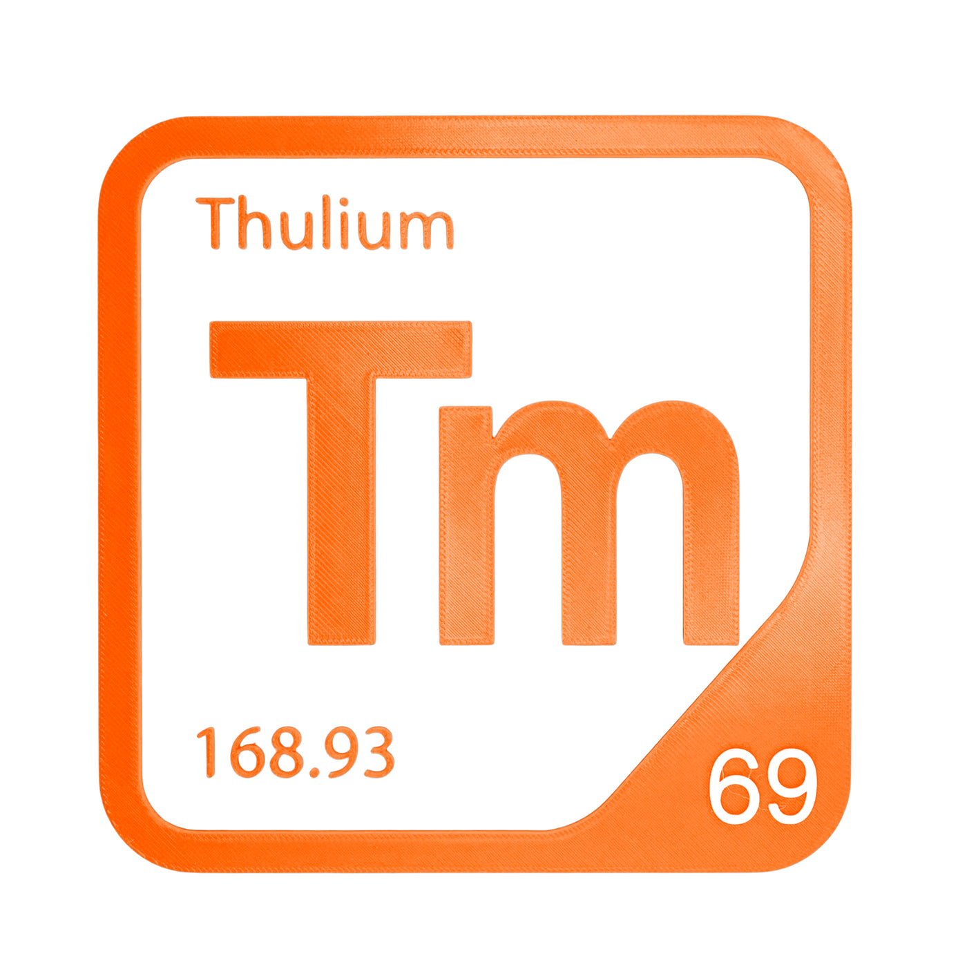 Thulium periodic table Elemental Tile in Orange
