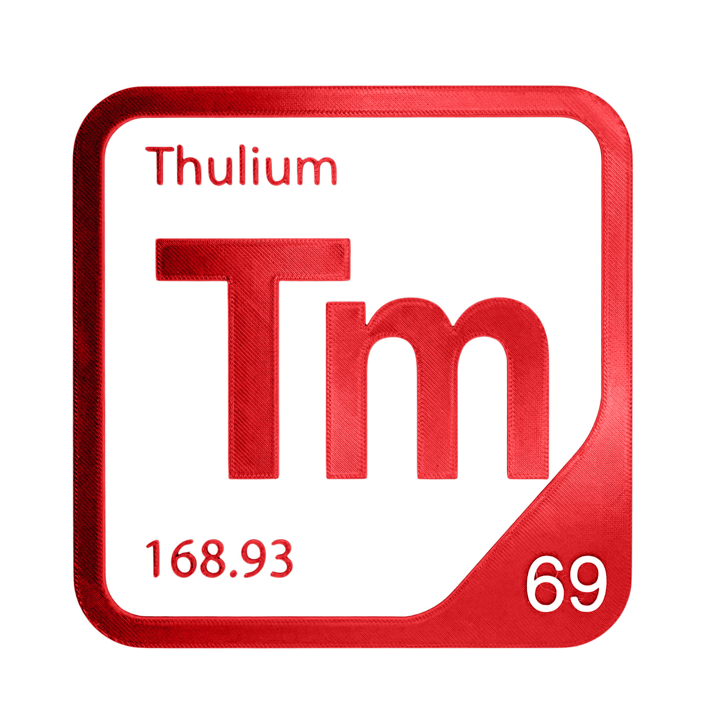 Thulium periodic table Elemental Tile in Red