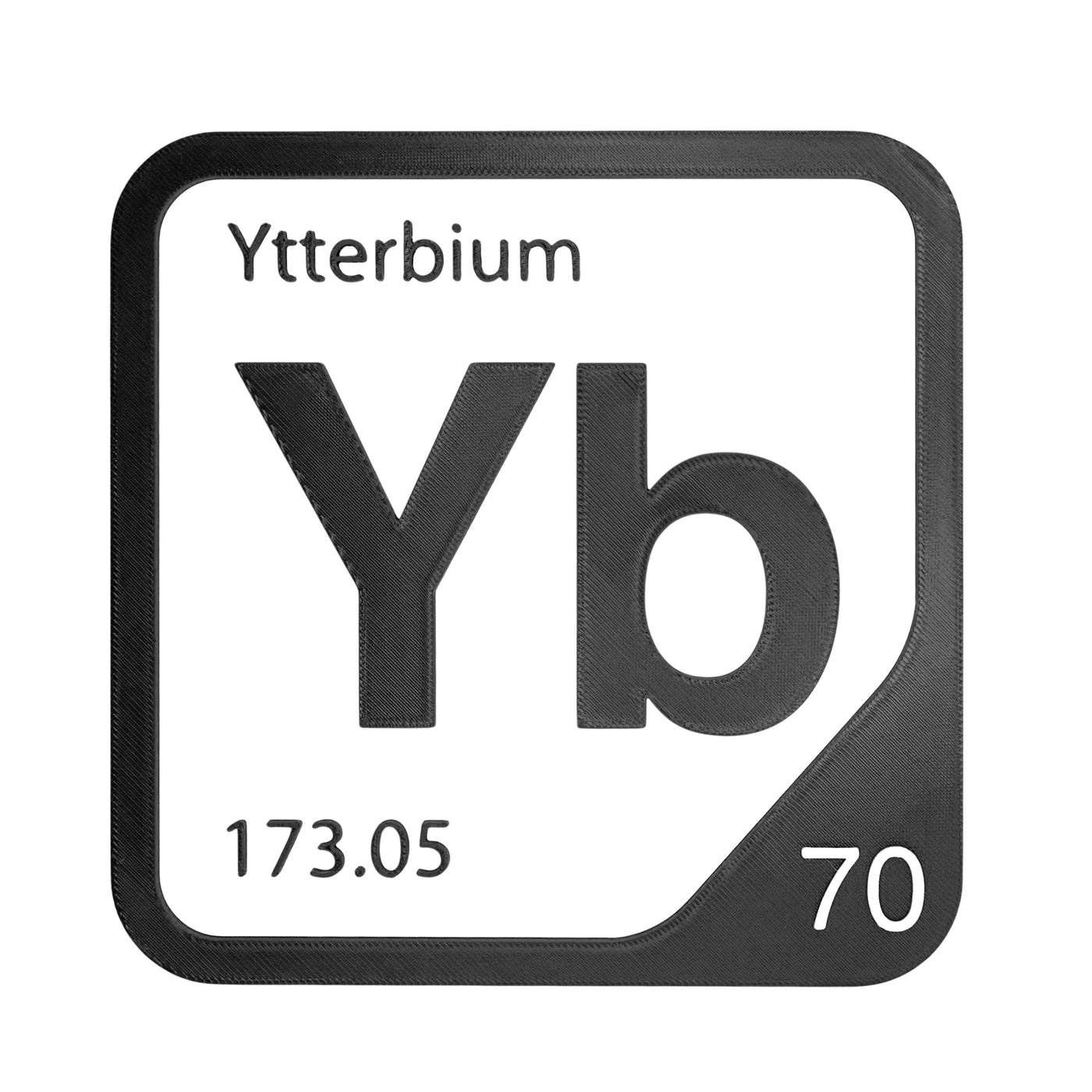 Ytterbium periodic table Elemental Tile in Black