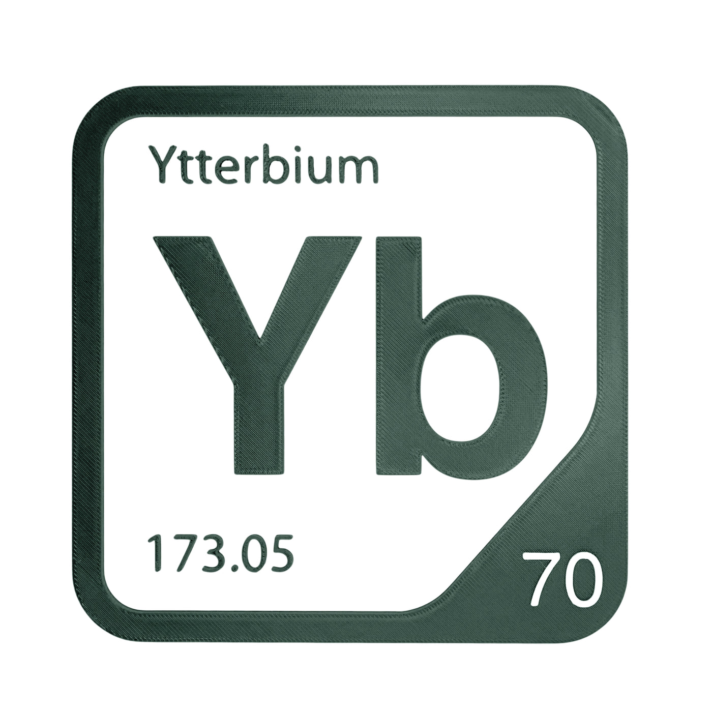 Ytterbium periodic table Elemental Tile in Forest Green