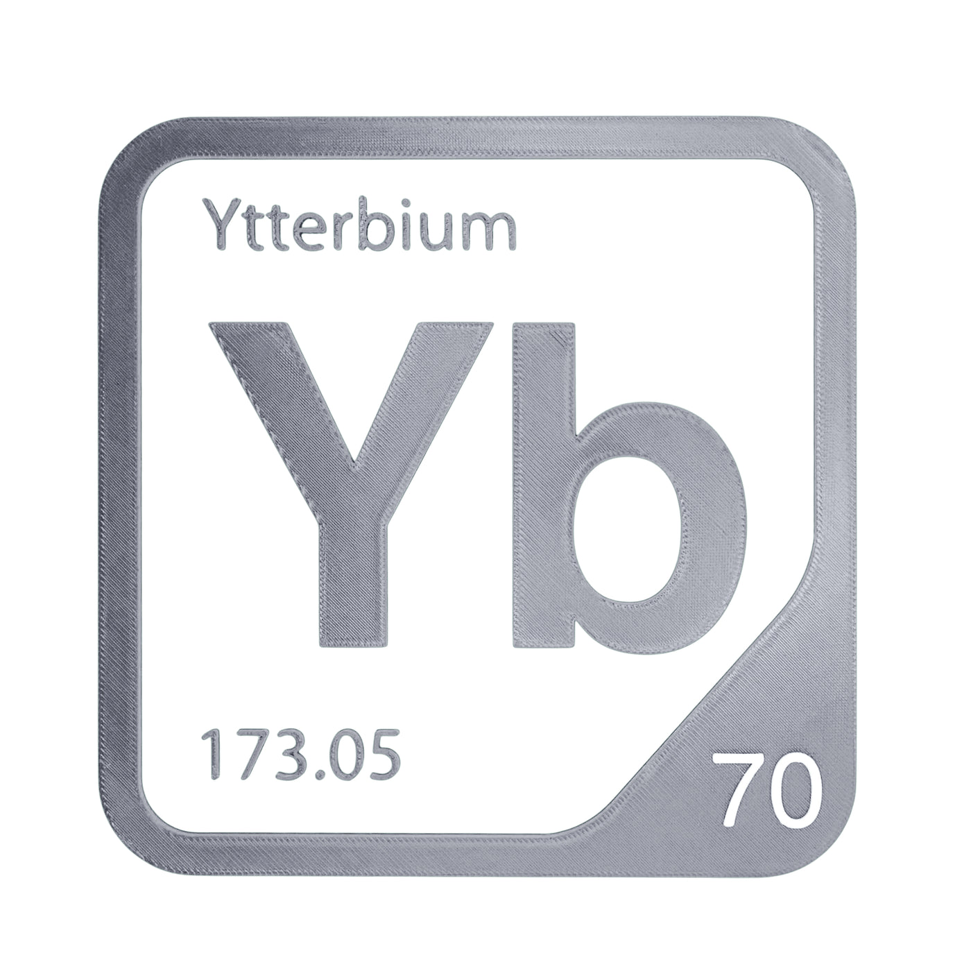 Ytterbium periodic table Elemental Tile in Gray