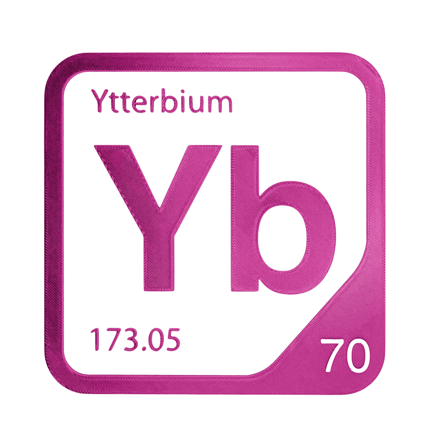 Ytterbium periodic table Elemental Tile in Magenta