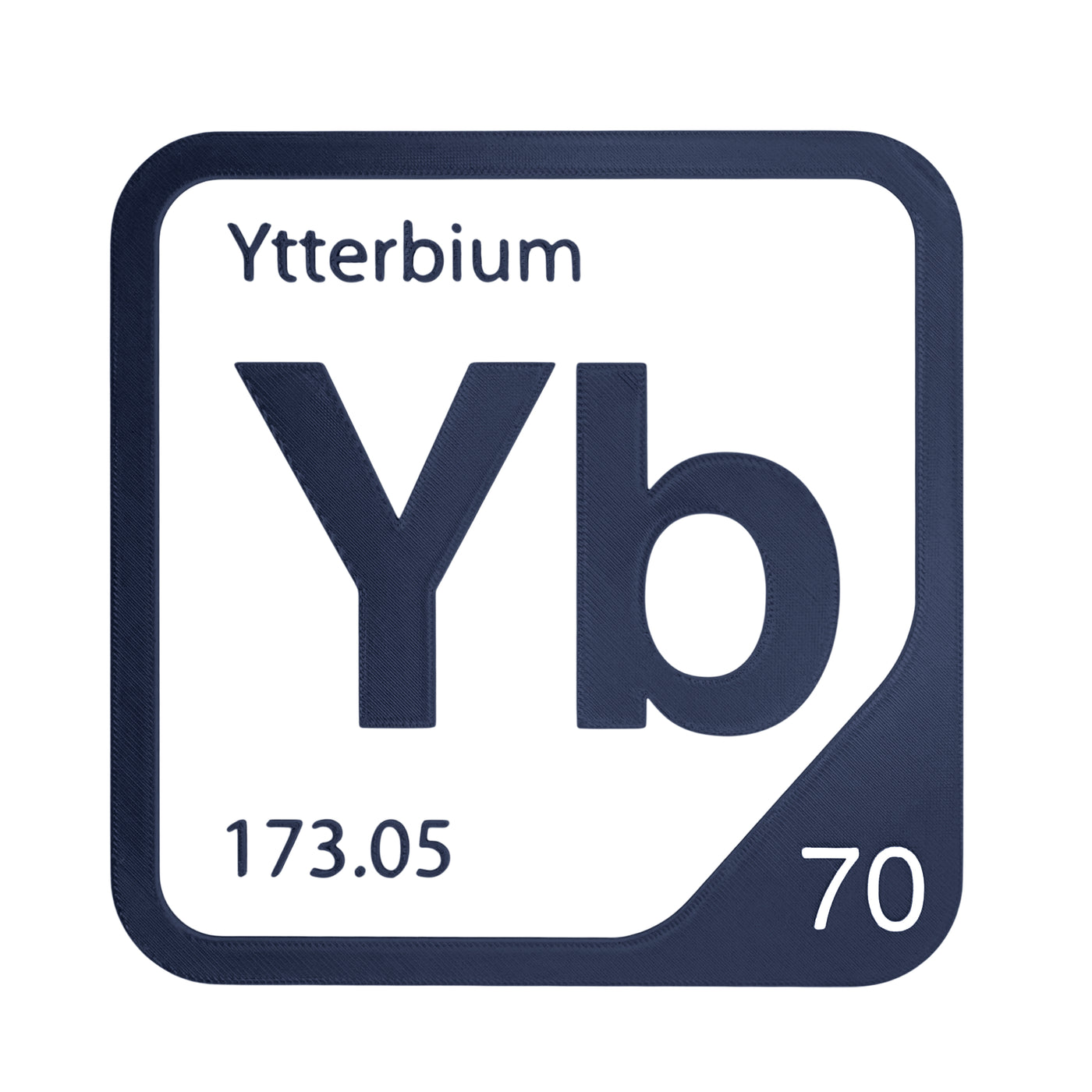 Ytterbium periodic table Elemental Tile in Navy Blue