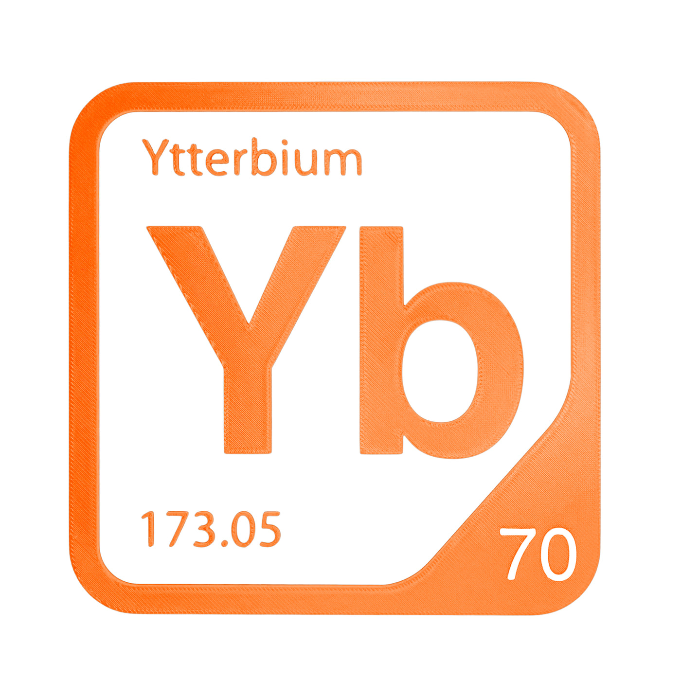 Ytterbium periodic table Elemental Tile in Orange