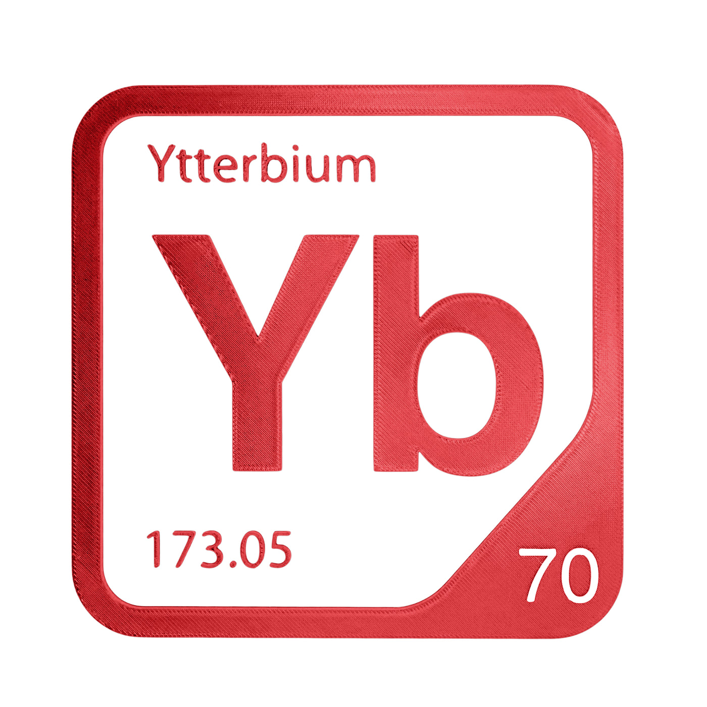 Ytterbium periodic table Elemental Tile in Red