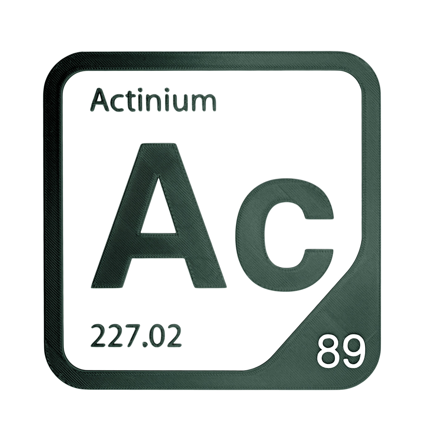 Actinium periodic table Elemental Tile in Forest Green