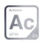 Actinium periodic table Elemental Tile in Gray