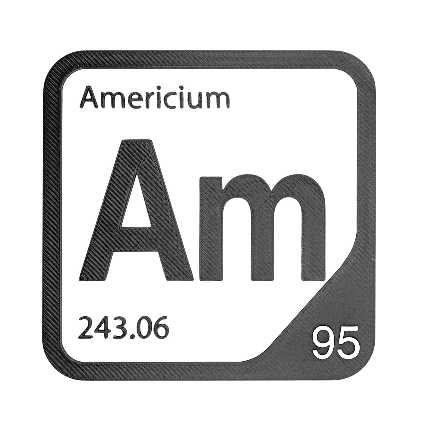 Americium periodic table Elemental Tile in Black