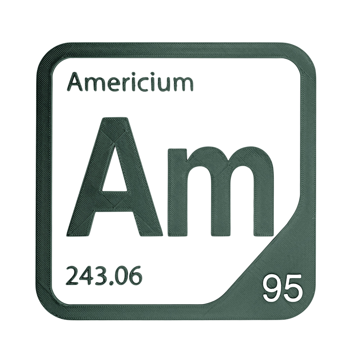 Americium periodic table Elemental Tile in Forest Green