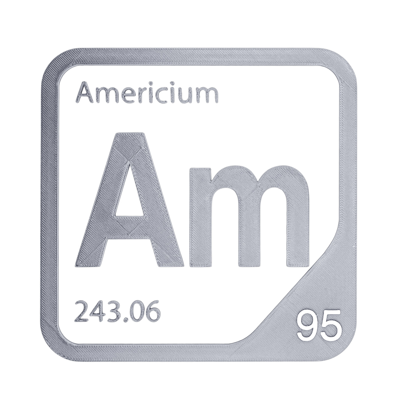 Americium periodic table Elemental Tile in Gray