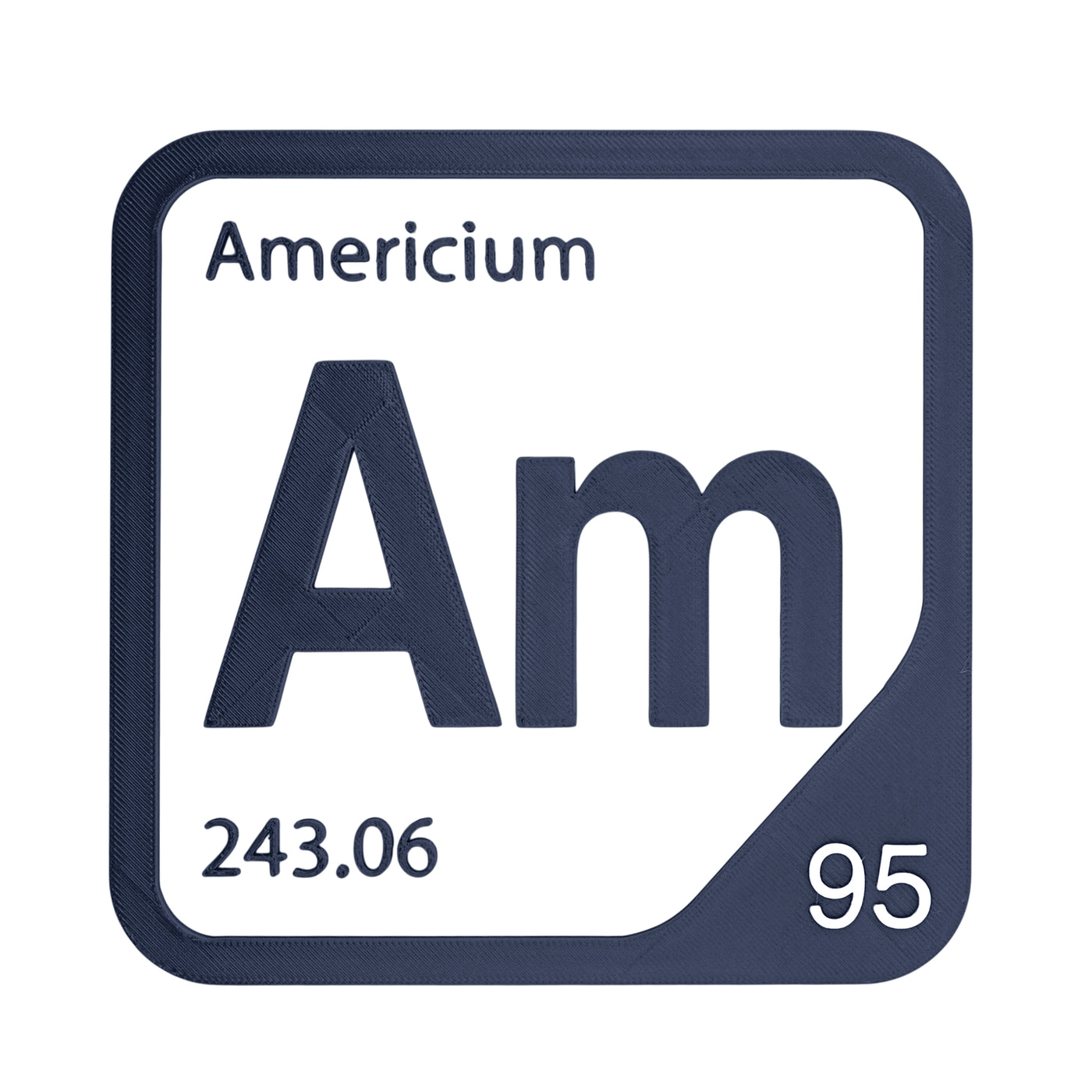 Americium periodic table Elemental Tile in Navy Blue