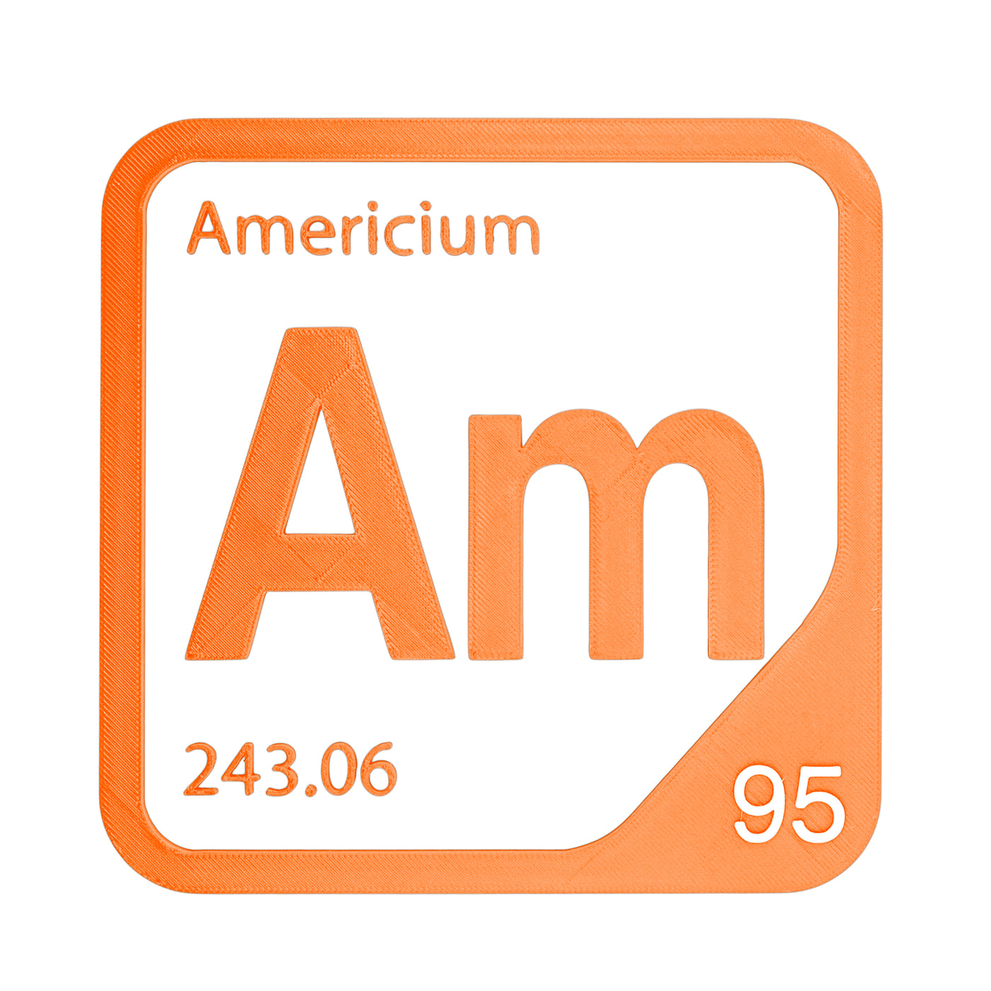 Americium periodic table Elemental Tile in Orange