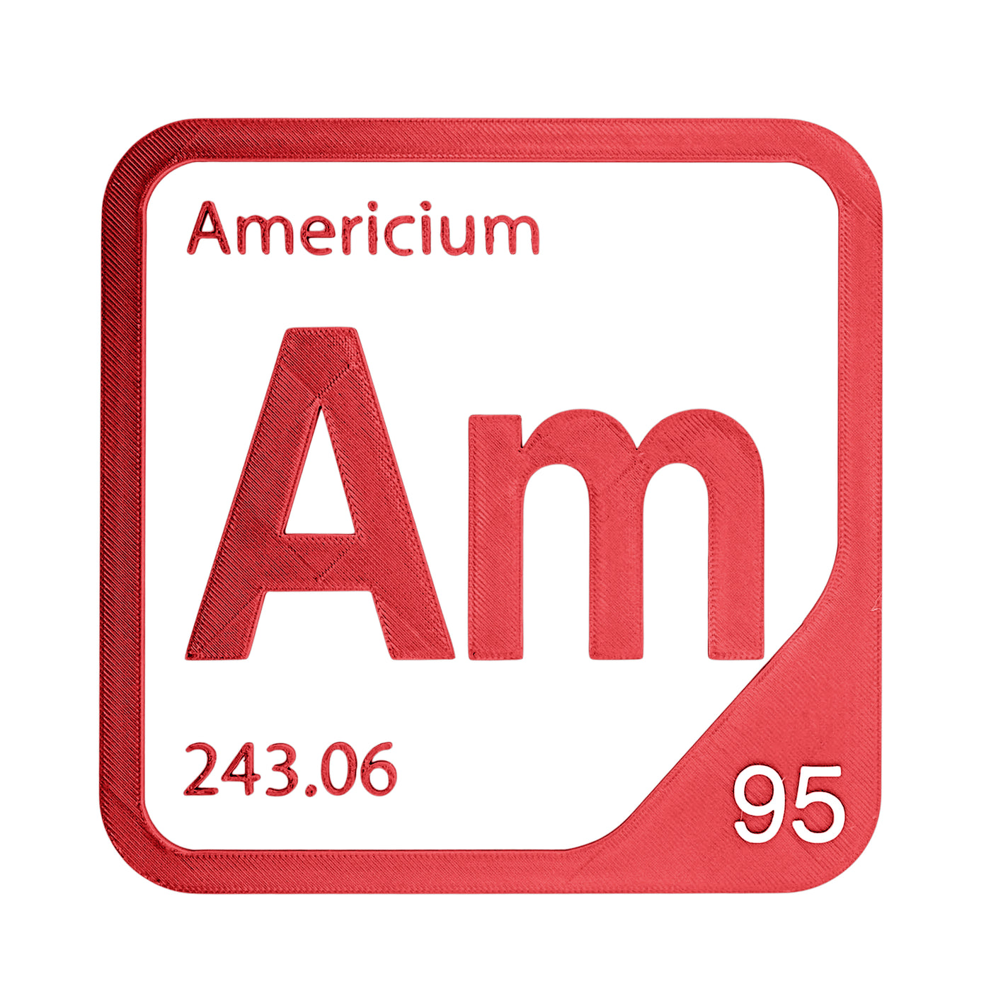 Americium periodic table Elemental Tile in Red