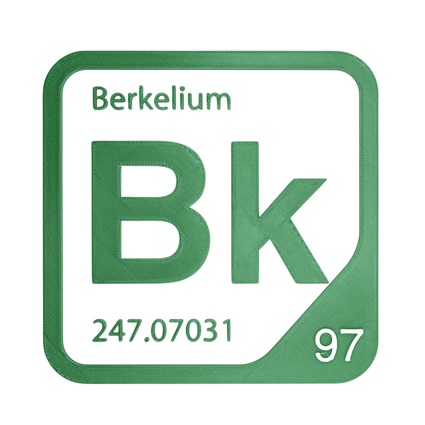Berkelium periodic table Elemental Tile in Green