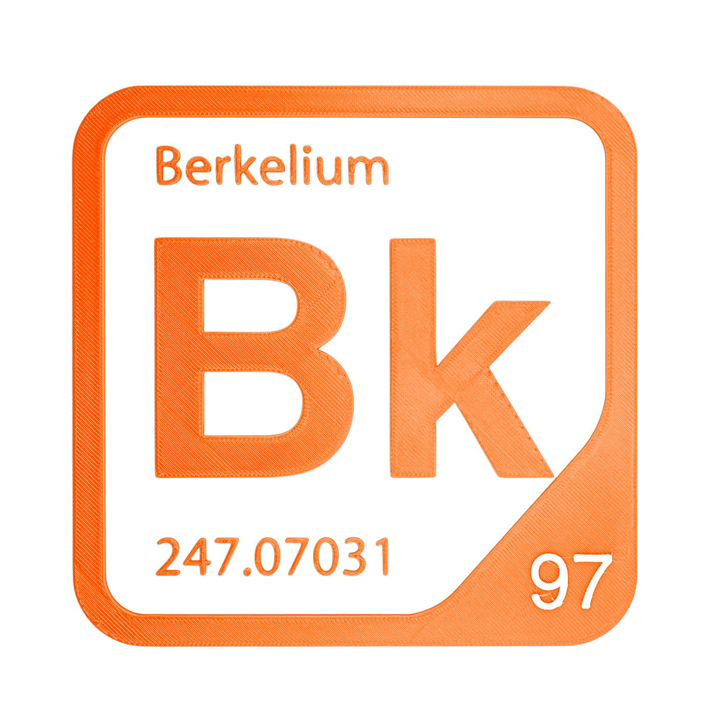 Berkelium periodic table Elemental Tile in Orange
