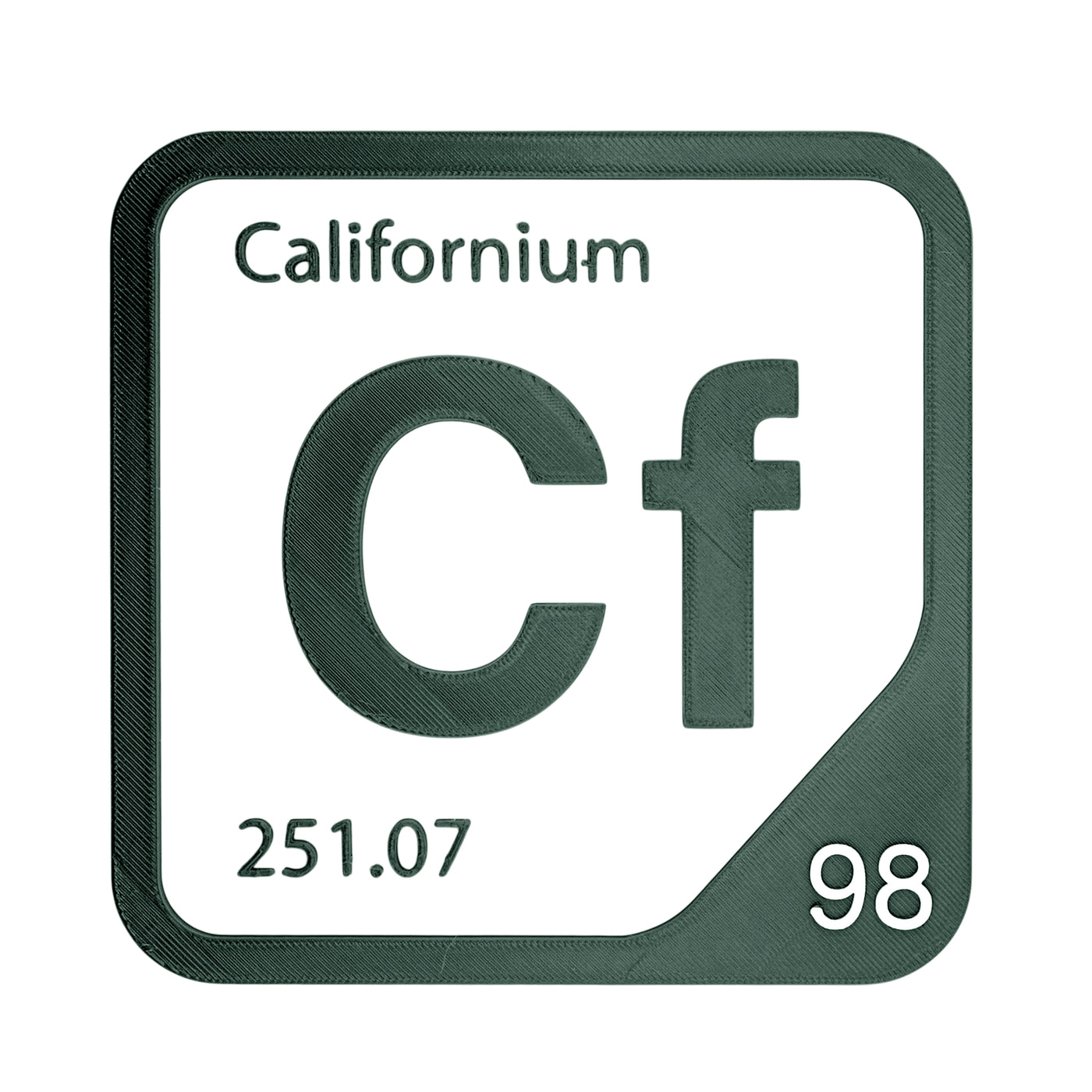 Californium periodic table Elemental Tile in Forest Green