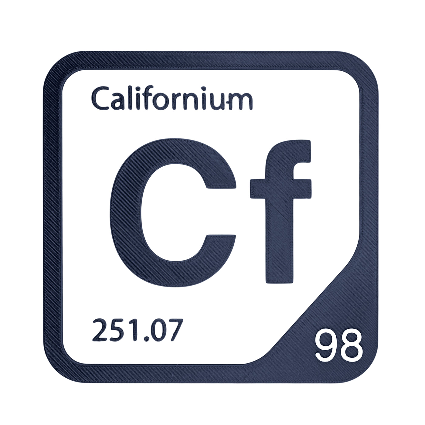 Californium periodic table Elemental Tile in Navy Blue