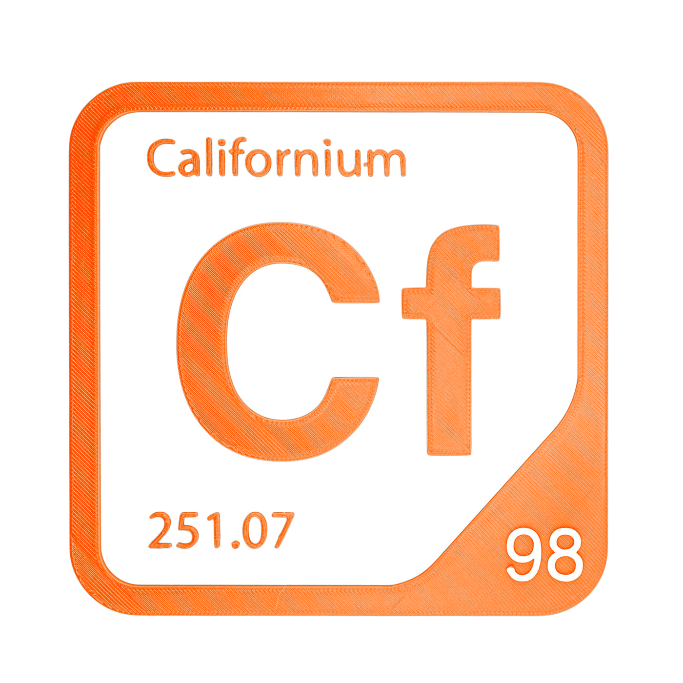 Californium periodic table Elemental Tile in Orange