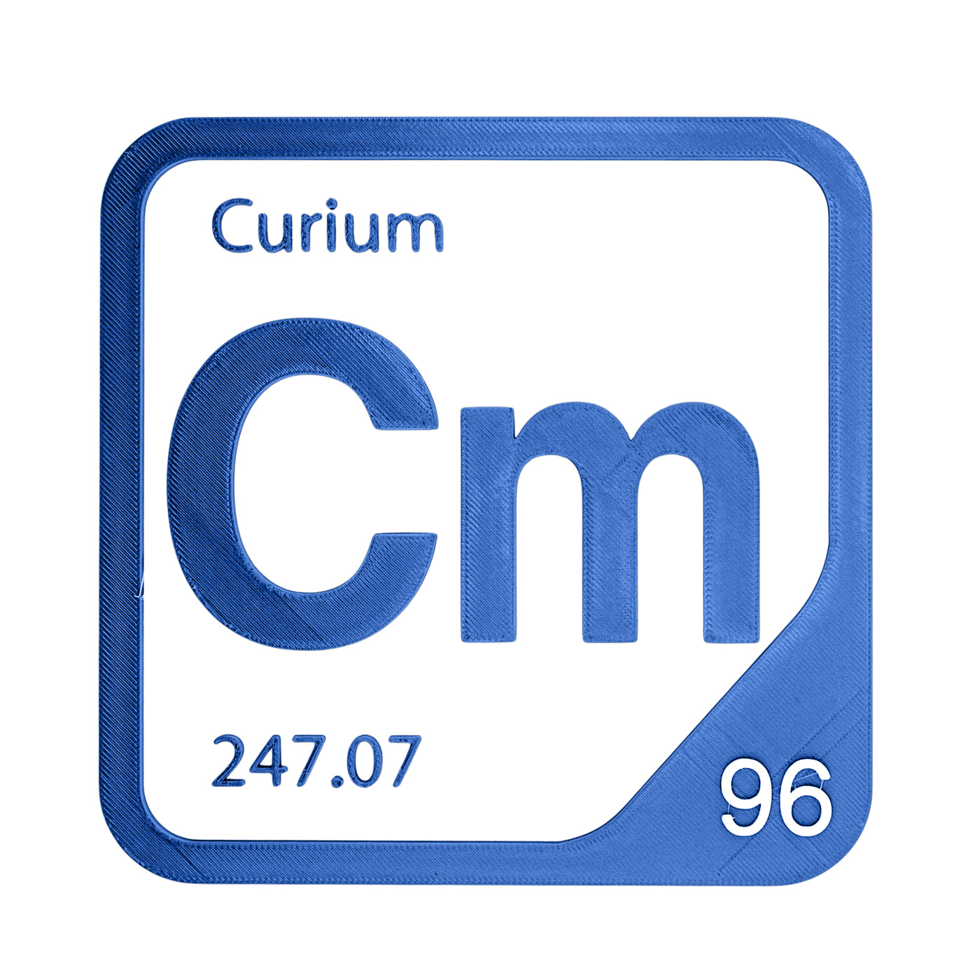 Curium periodic table Elemental Tile in Blue