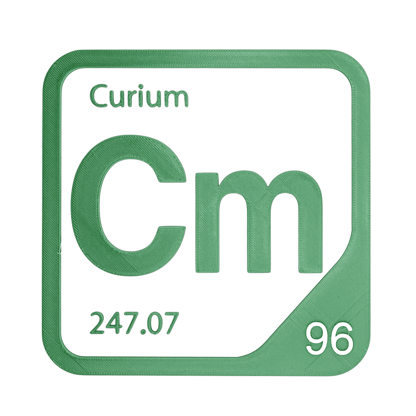 Curium periodic table Elemental Tile in Green