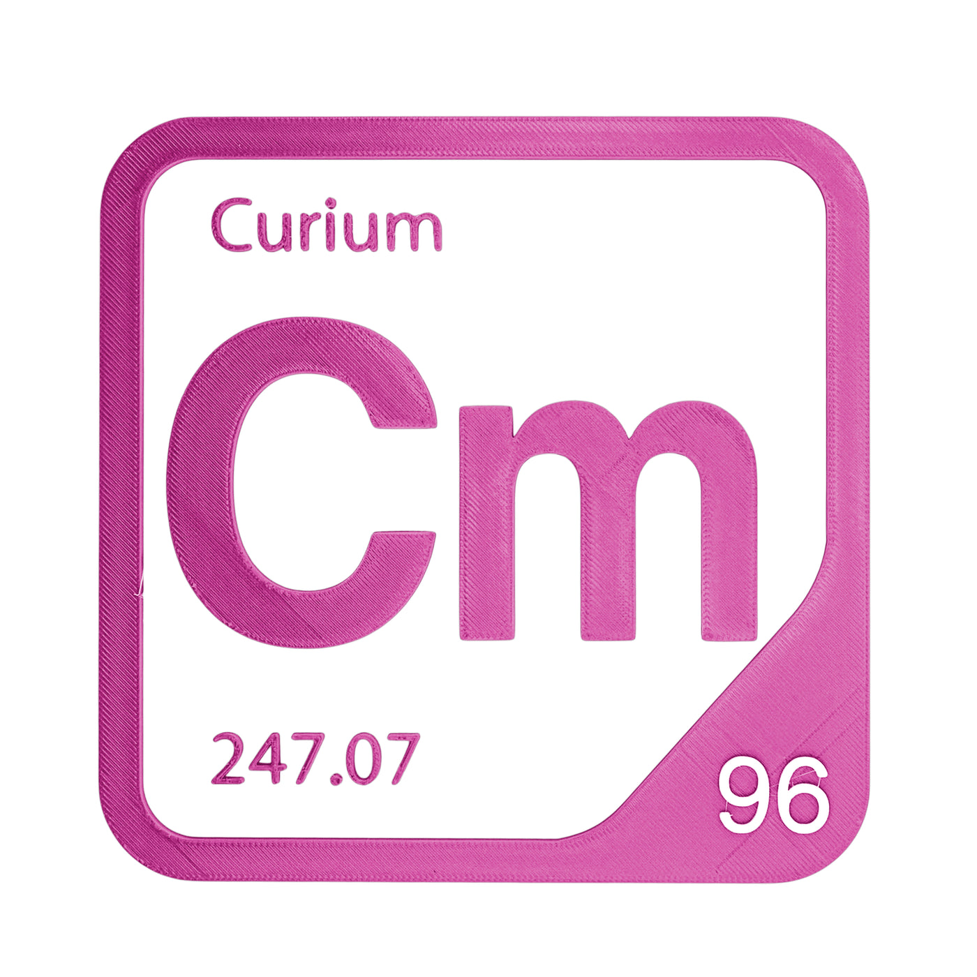 Curium periodic table Elemental Tile in Magenta