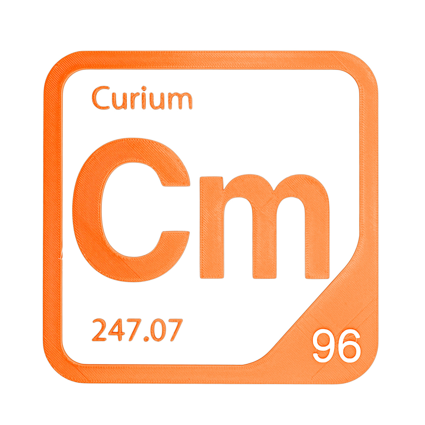 Curium periodic table Elemental Tile in Orange