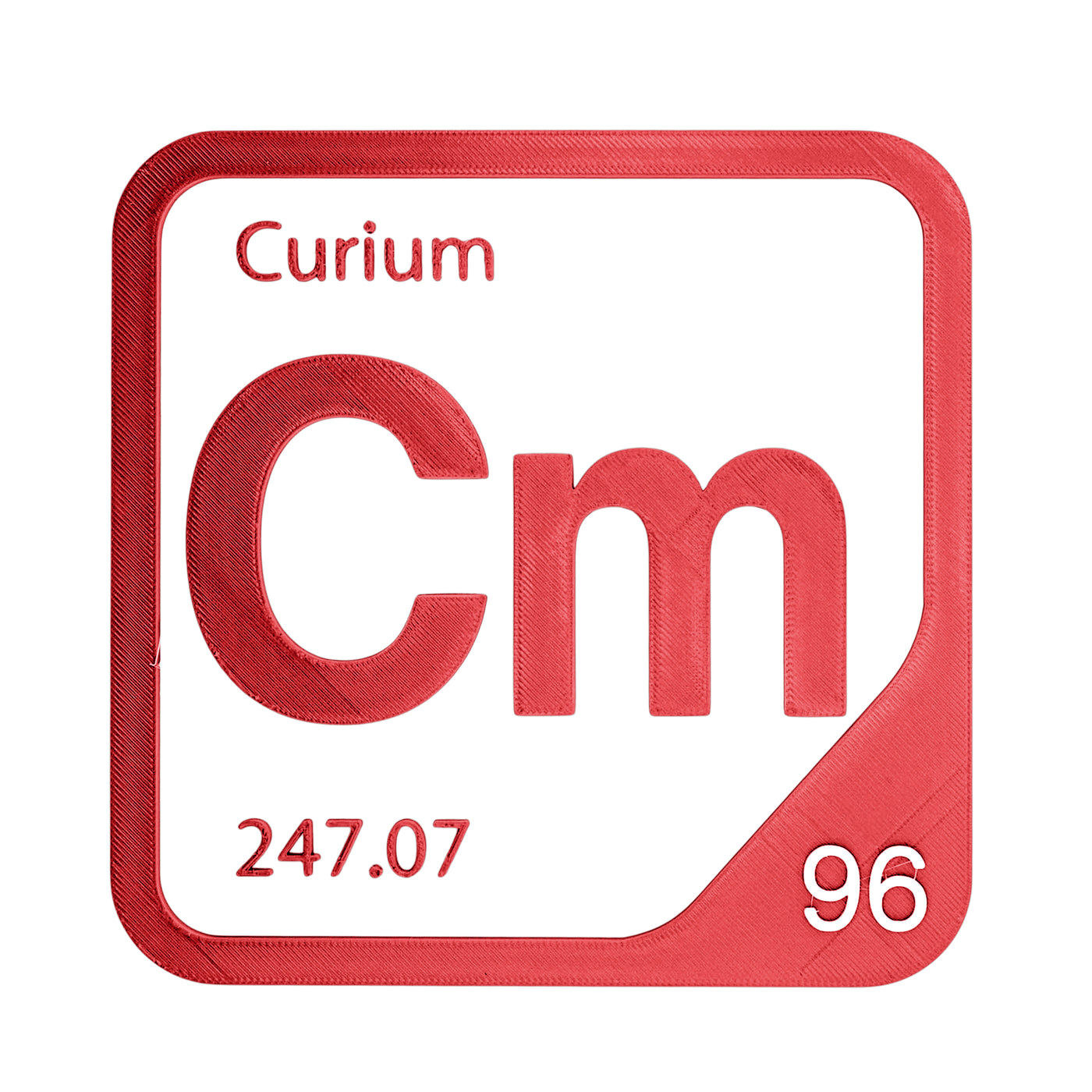 Curium periodic table Elemental Tile in Red