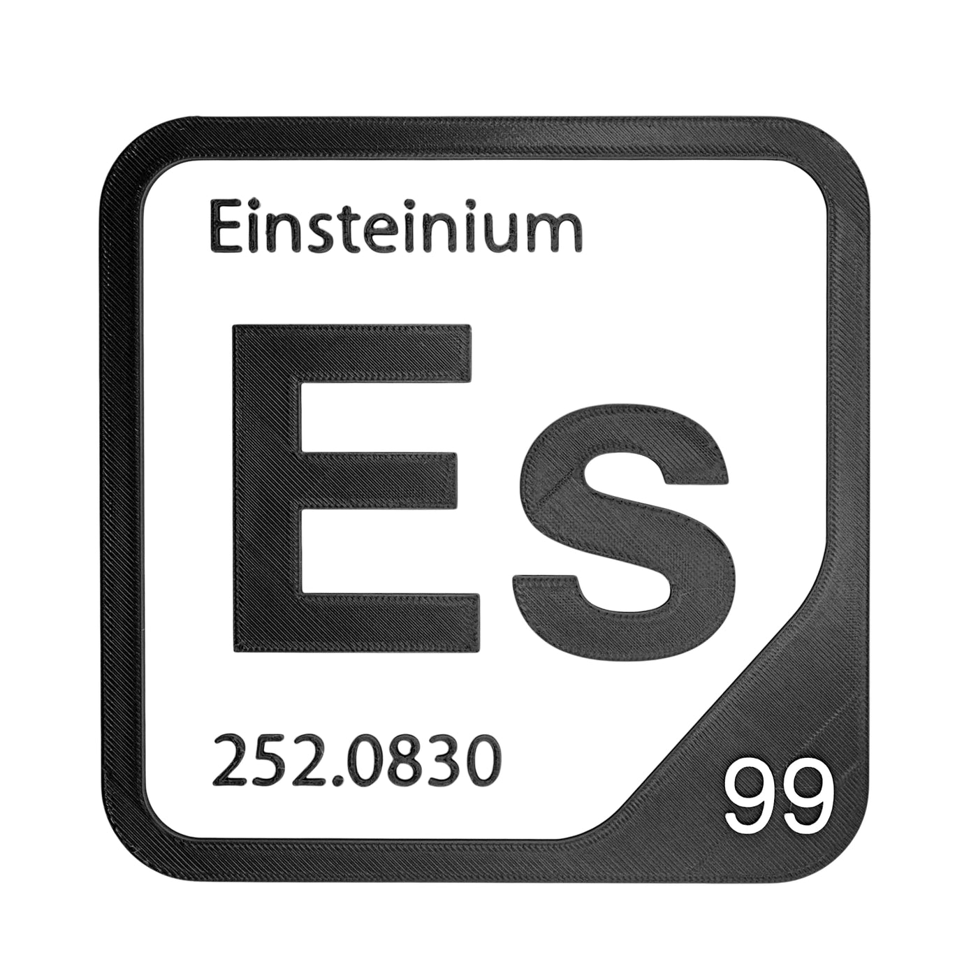 Einsteinium periodic table Elemental Tile in Black