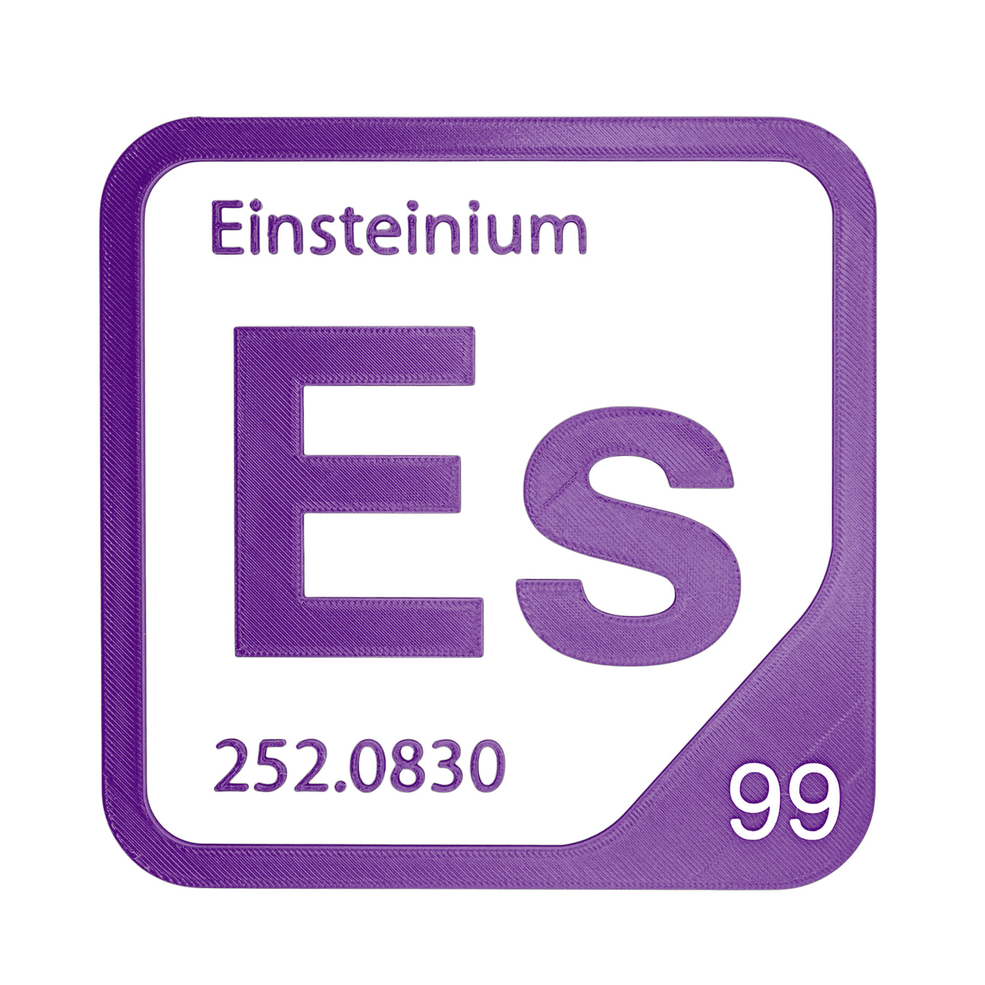 Einsteinium periodic table Elemental Tile in Purple