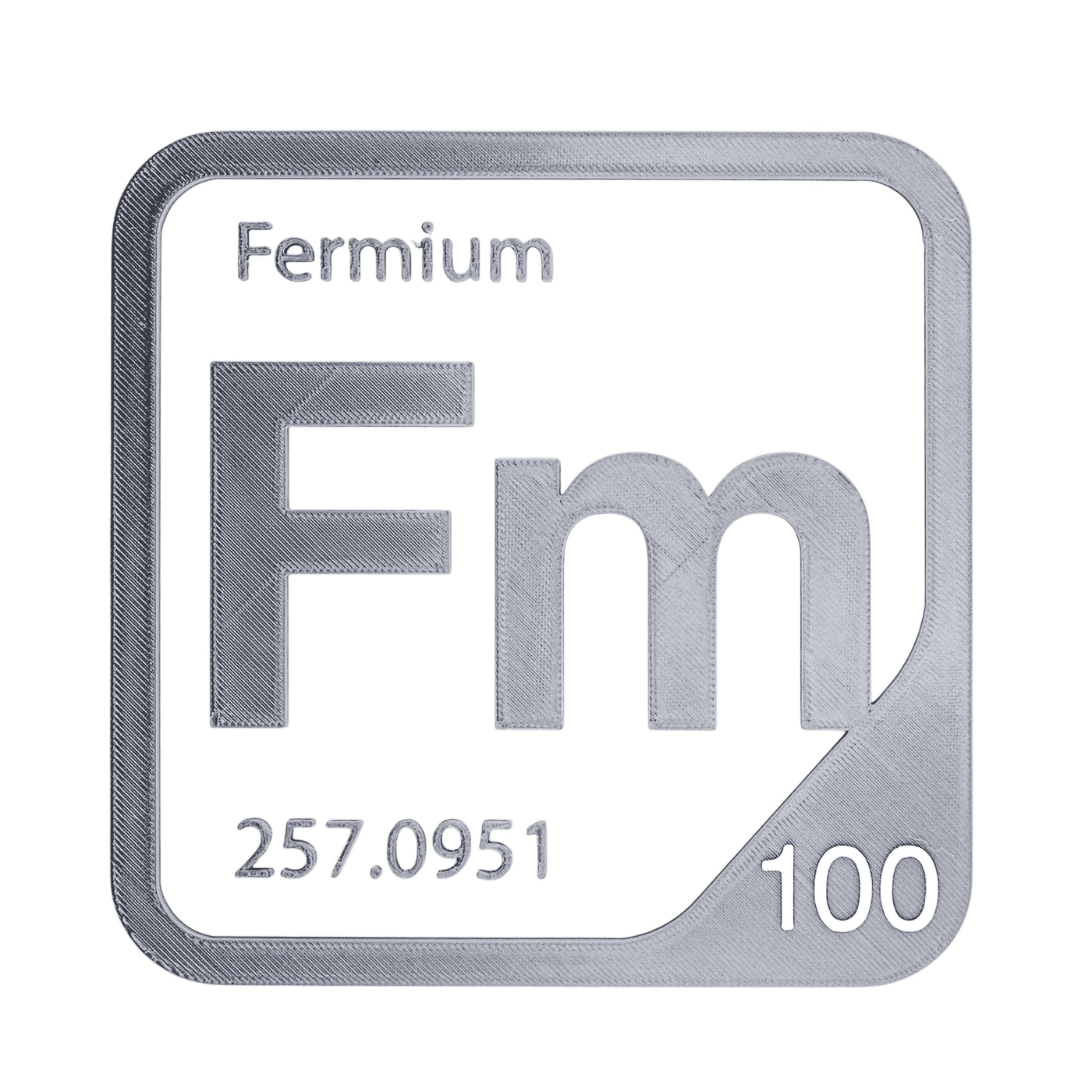Fermium periodic table Elemental Tile in Gray