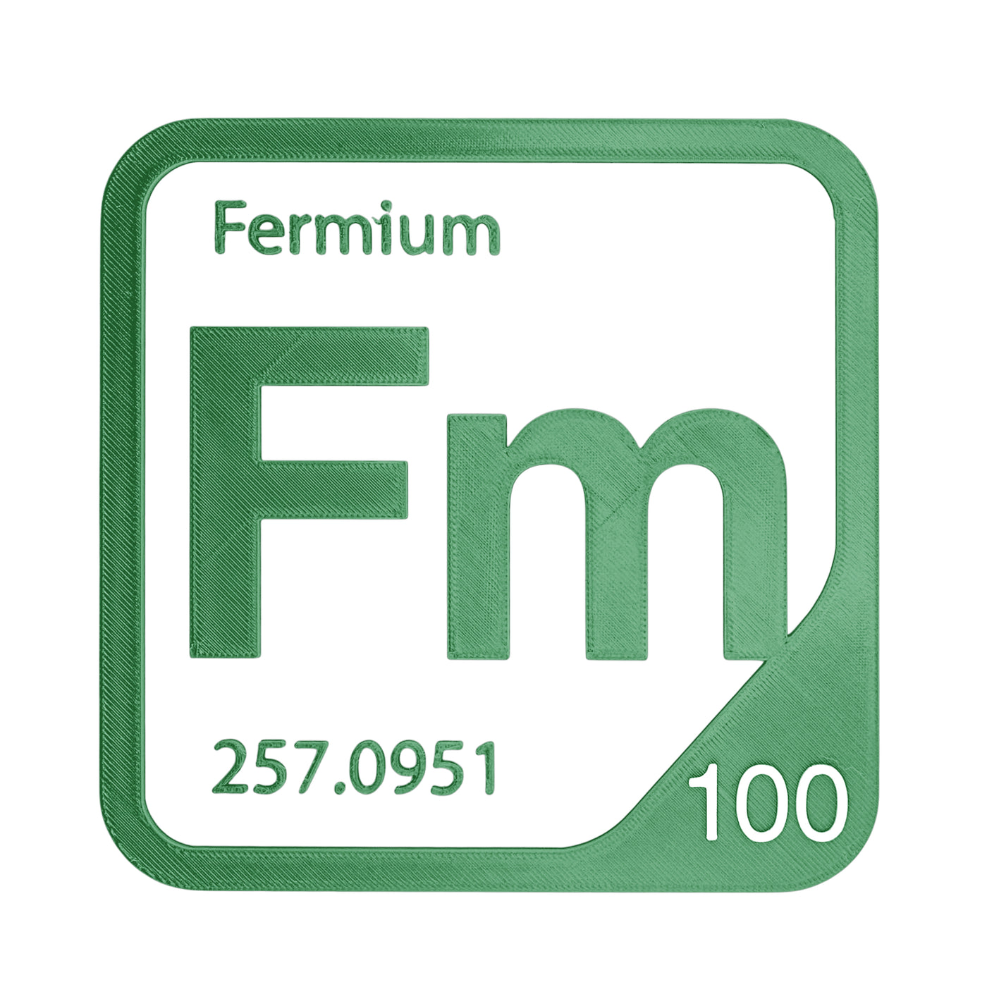 Fermium periodic table Elemental Tile in Green
