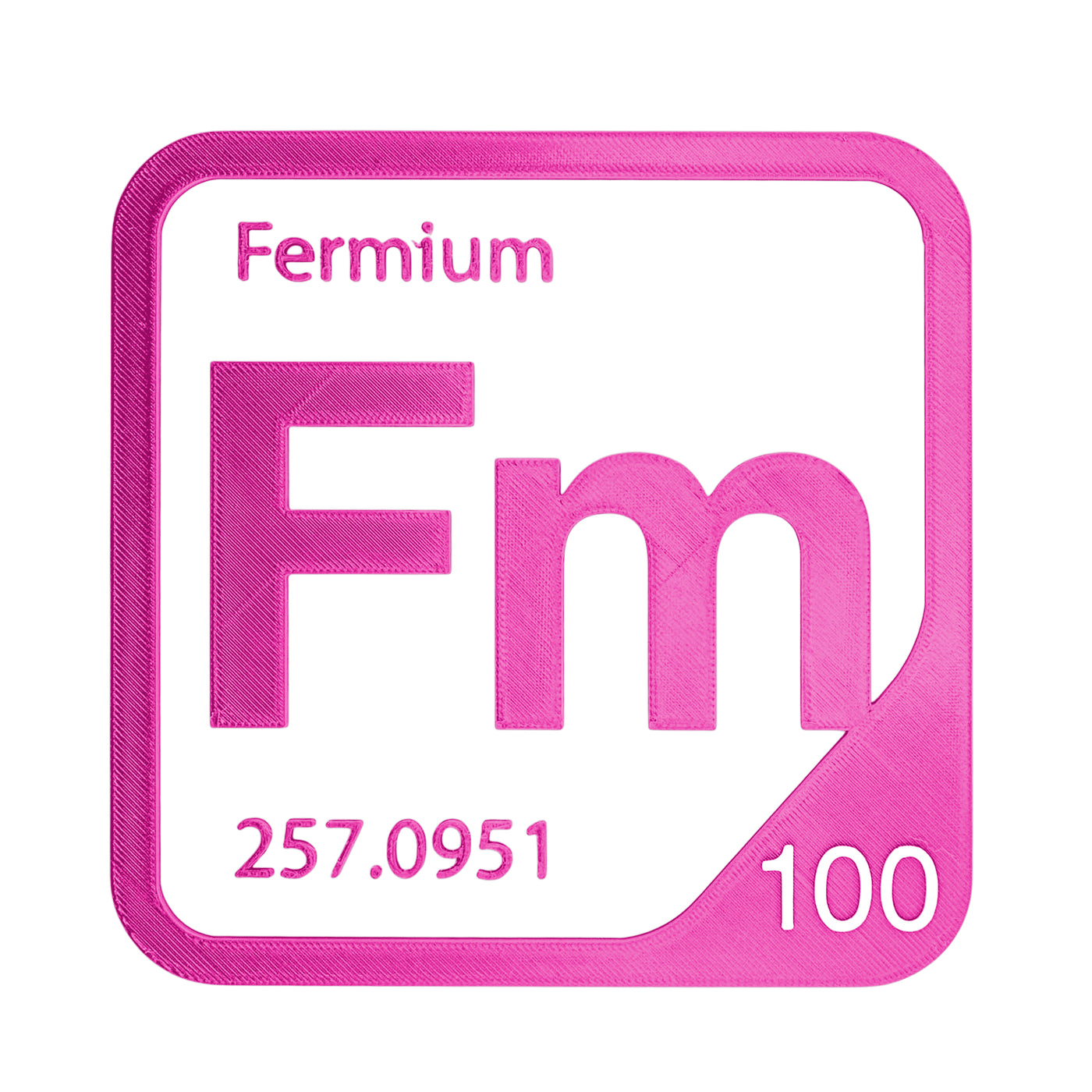 Fermium periodic table Elemental Tile in Magenta