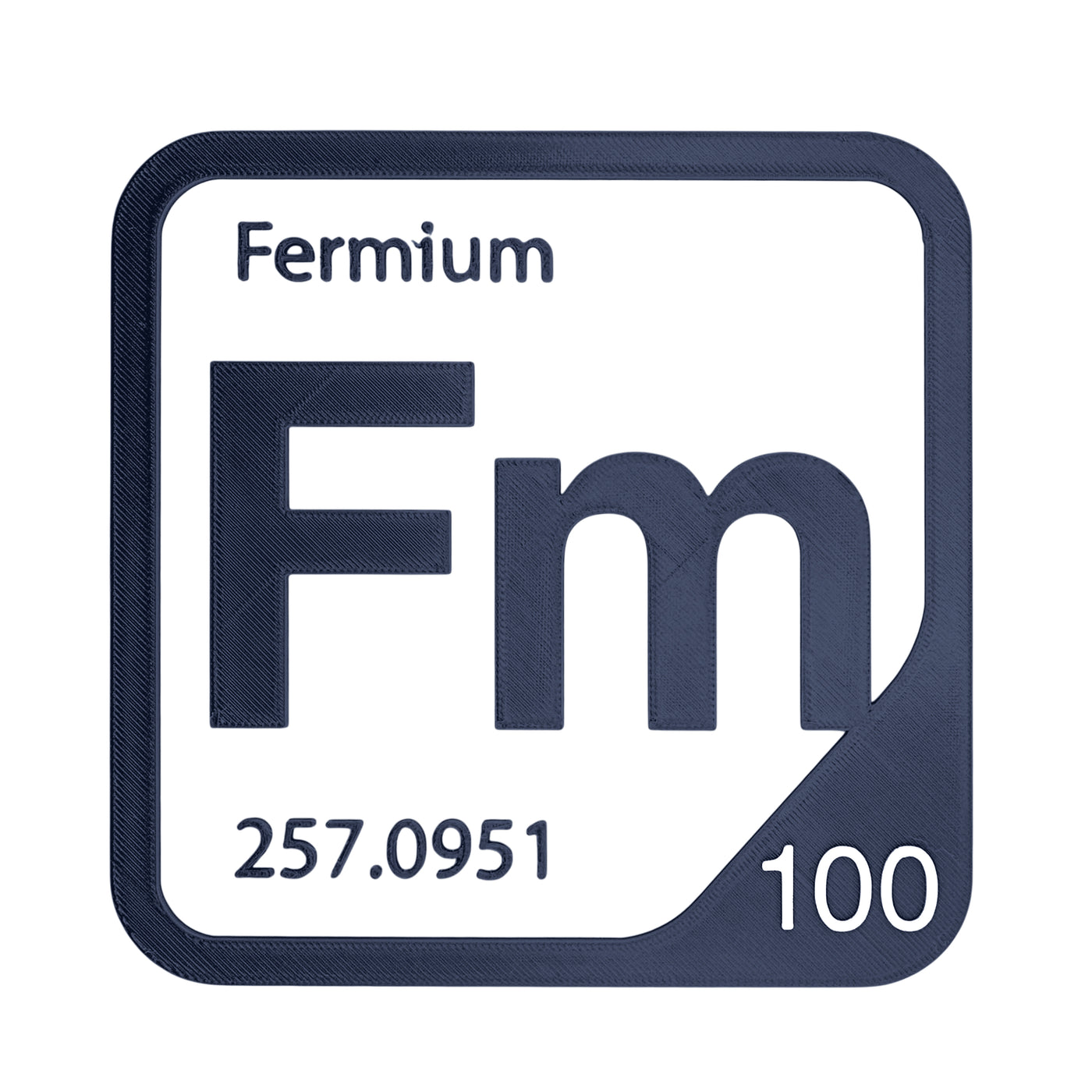 Fermium periodic table Elemental Tile in Navy Blue