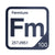 Fermium periodic table Elemental Tile in Navy Blue