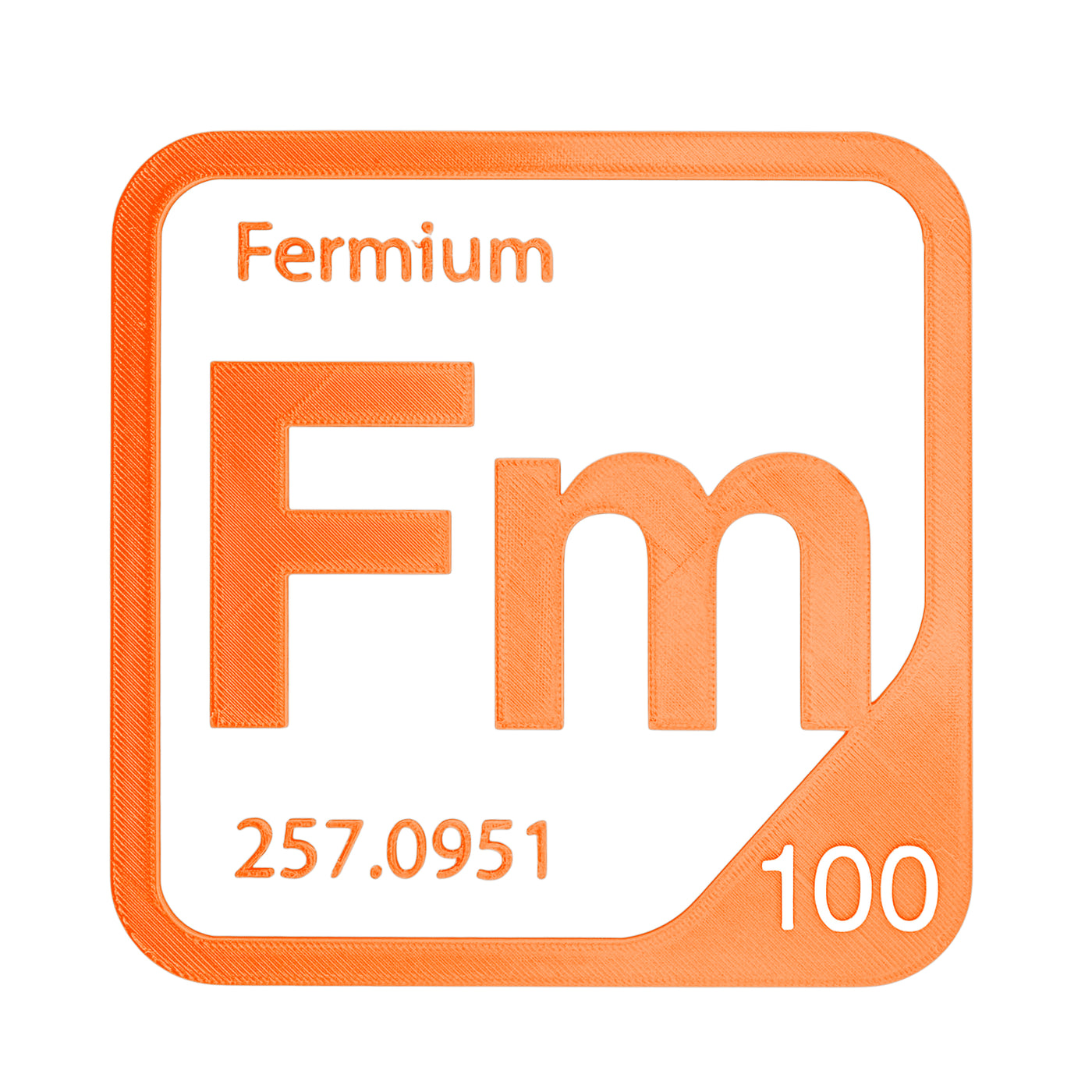 Fermium periodic table Elemental Tile in Orange
